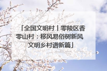 全国文明村丨零陵区香零山村：移风易俗树新风 文明乡村谱新篇