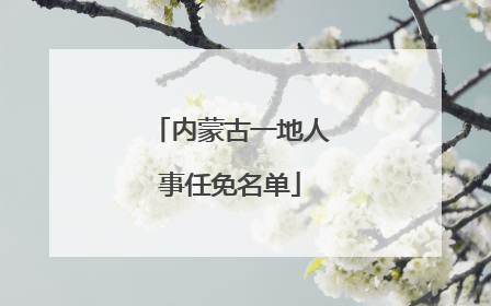 内蒙古一地人事任免名单