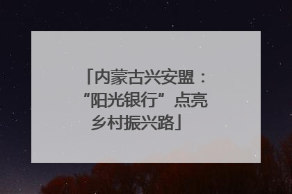 内蒙古兴安盟：“阳光银行”点亮乡村振兴路
