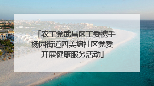 农工党武昌区工委携手杨园街道四美塘社区党委开展健康服务活动