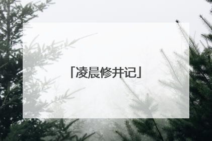 凌晨修井记