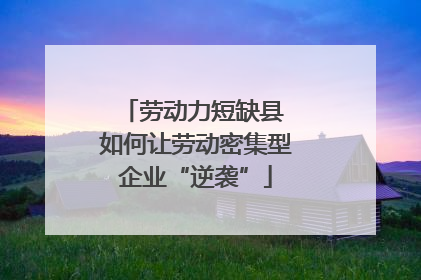 劳动力短缺县 如何让劳动密集型企业“逆袭”