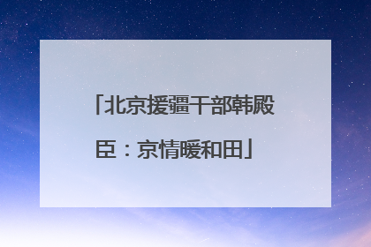 北京援疆干部韩殿臣：京情暖和田