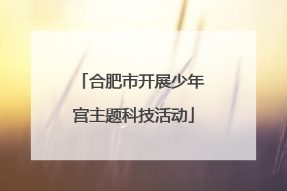 合肥市开展少年宫主题科技活动