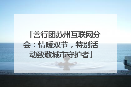 善行团苏州互联网分会：情暖双节，特别活动致敬城市守护者