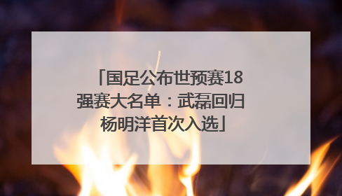 国足公布世预赛18强赛大名单：武磊回归 杨明洋首次入选