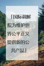 国际调解院为维护世界公平正义提供新的公共产品