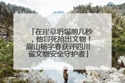 在崖墓坍塌前几秒，他冒死抢出文物！眉山杨宇春获评四川省文物安全守护者