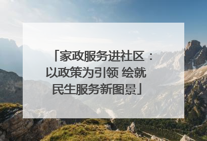 家政服务进社区：以政策为引领 绘就民生服务新图景
