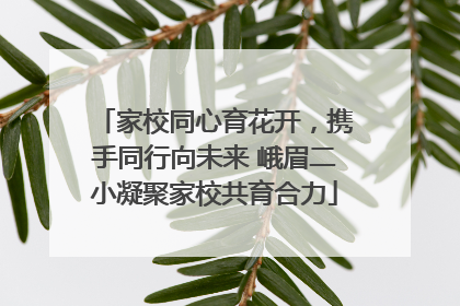 家校同心育花开，携手同行向未来 峨眉二小凝聚家校共育合力