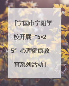 宁国市宁阳学校开展“5•25”心理健康教育系列活动
