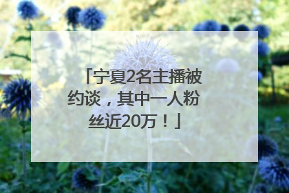宁夏2名主播被约谈，其中一人粉丝近20万！