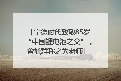 宁德时代致敬85岁“中国锂电池之父”，曾毓群称之为老师