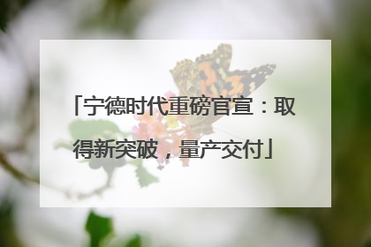 宁德时代重磅官宣：取得新突破，量产交付
