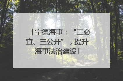 宁德海事：“三必查、三公开”，提升海事法治建设