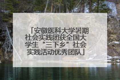 安徽医科大学暑期社会实践团获全国大学生“三下乡”社会实践活动优秀团队