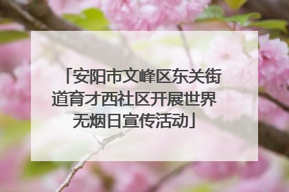 安阳市文峰区东关街道育才西社区开展世界无烟日宣传活动