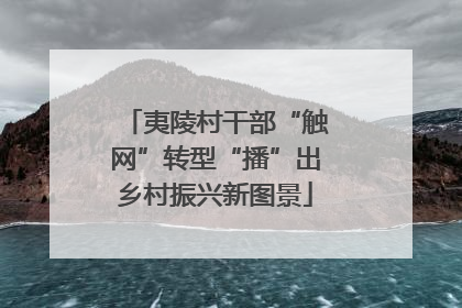 夷陵村干部“触网”转型“播”出乡村振兴新图景