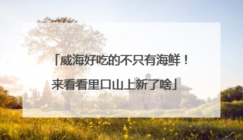 威海好吃的不只有海鲜！来看看里口山上新了啥