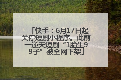 快手：6月17日起关停短剧小程序。此前一逆天短剧“1胎生99子”被全网下架