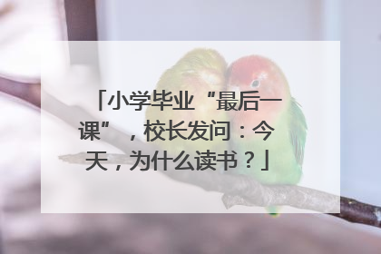 小学毕业“最后一课”，校长发问：今天，为什么读书？
