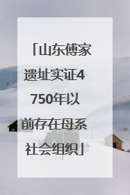 山东傅家遗址实证4750年以前存在母系社会组织