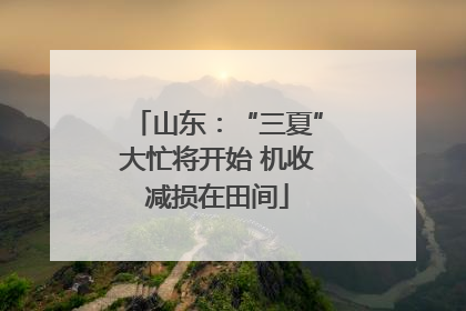 山东：“三夏”大忙将开始 机收减损在田间