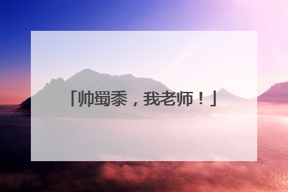 帅蜀黍，我老师！