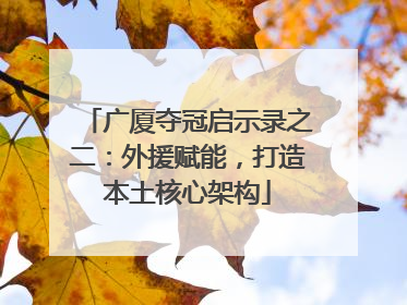 广厦夺冠启示录之二：外援赋能，打造本土核心架构