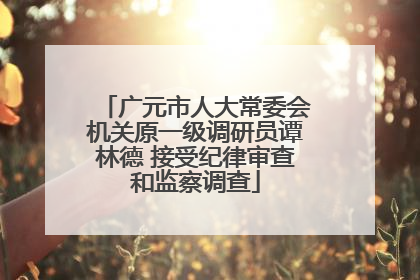 广元市人大常委会机关原一级调研员谭林德 接受纪律审查和监察调查