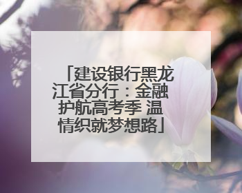 建设银行黑龙江省分行：金融护航高考季 温情织就梦想路