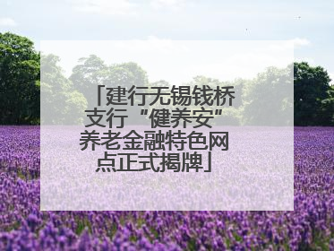 建行无锡钱桥支行“健养安”养老金融特色网点正式揭牌