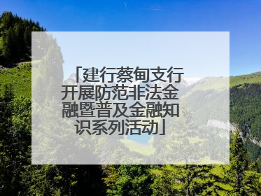 建行蔡甸支行开展防范非法金融暨普及金融知识系列活动