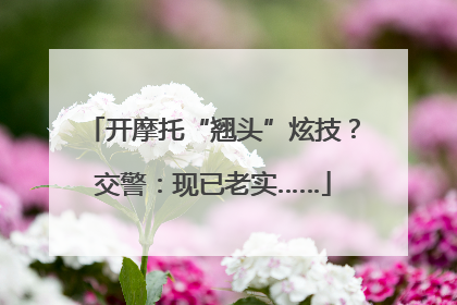 开摩托“翘头”炫技？交警：现已老实……