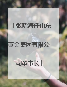 张晓海任山东黄金集团有限公司董事长