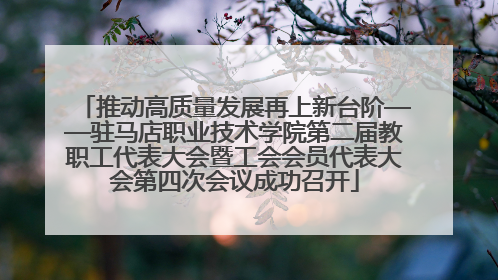 推动高质量发展再上新台阶——驻马店职业技术学院第二届教职工代表大会暨工会会员代表大会第四次会议成功召开