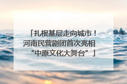 扎根基层走向城市！河南民营剧团首次亮相“中原文化大舞台”