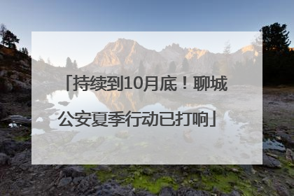 持续到10月底！聊城公安夏季行动已打响