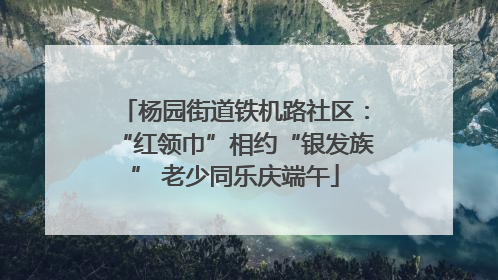 杨园街道铁机路社区：“红领巾”相约“银发族” 老少同乐庆端午