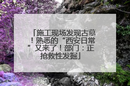 施工现场发现古墓！熟悉的“西安日常”又来了！部门：正抢救性发掘