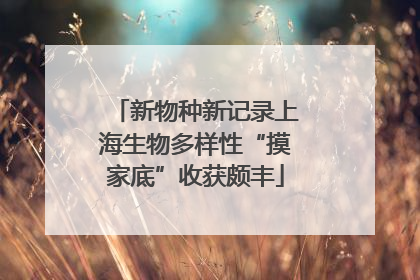 新物种新记录上海生物多样性“摸家底”收获颇丰