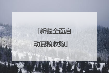新疆全面启动夏粮收购