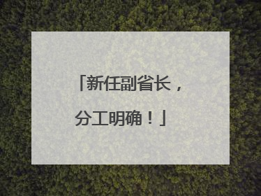 新任副省长，分工明确！