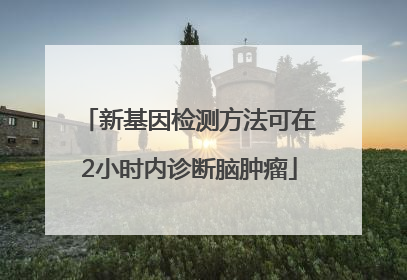 新基因检测方法可在2小时内诊断脑肿瘤