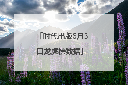 时代出版6月3日龙虎榜数据