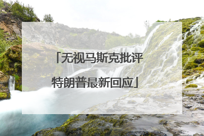 无视马斯克批评 特朗普最新回应