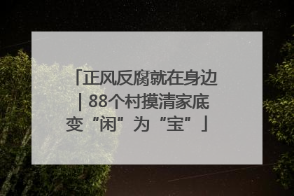 正风反腐就在身边｜88个村摸清家底变“闲”为“宝”