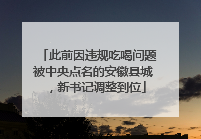 此前因违规吃喝问题被中央点名的安徽县城，新书记调整到位