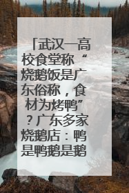 武汉一高校食堂称“烧鹅饭是广东俗称，食材为烤鸭”？广东多家烧鹅店：鸭是鸭鹅是鹅