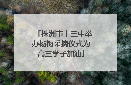 株洲市十三中举办杨梅采摘仪式为高三学子加油
